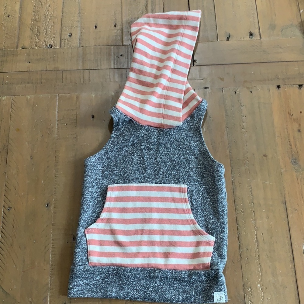 Lulu + roo striped hooded sleeveless vest